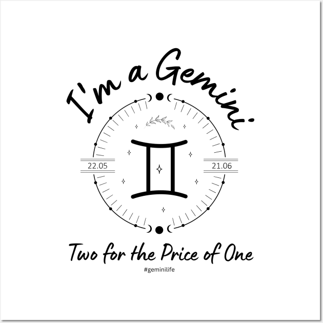 I'm a Gemini Two for the Price of One Wall Art by Enacted Designs